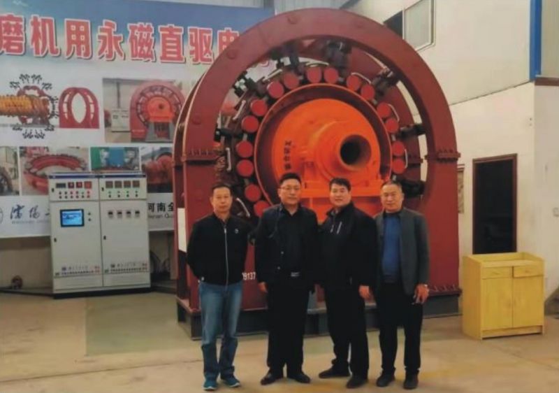 山(shān)東淄博電(diàn)機有(yǒu)限公(gōng)司參觀河南全新(xīn)機電(diàn)設備有(yǒu)限公(gōng)司永磁直驅球磨機